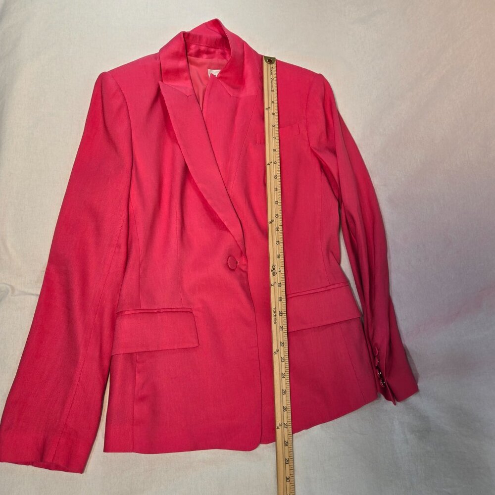 MILLY Legally Blonde Officecore Fuchsia Linen Rayon Blazer Size 8 New NO Tags! - Picture 14 of 16
